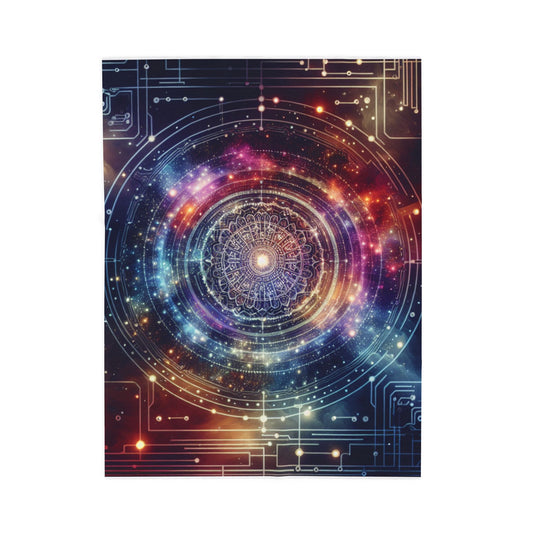 Galactic Mandala Illuminations - Plush Blanket