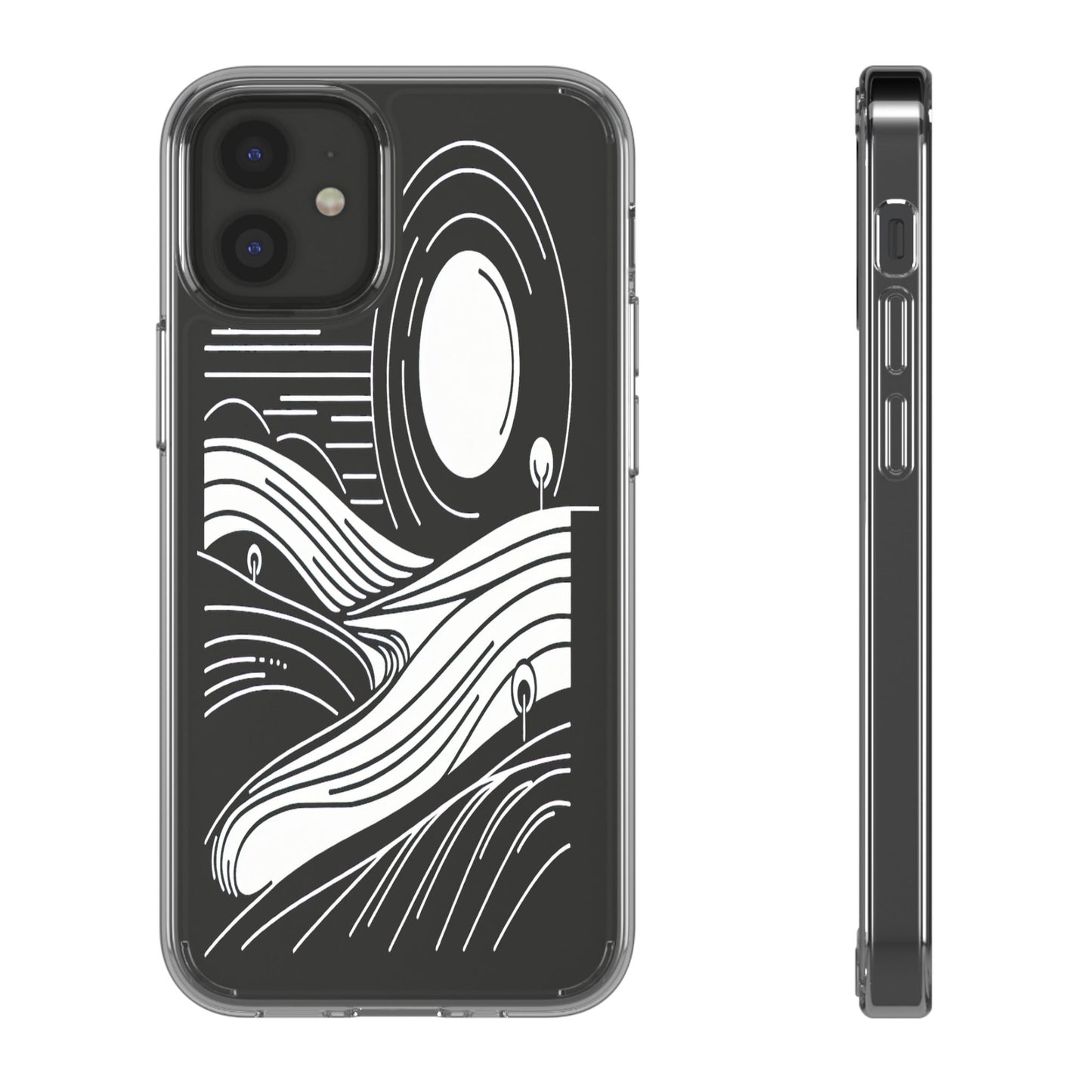 Transparent Horizon Curves Iphone Case Compatible With Iphone 16 15 14 - Clear Phone Cover