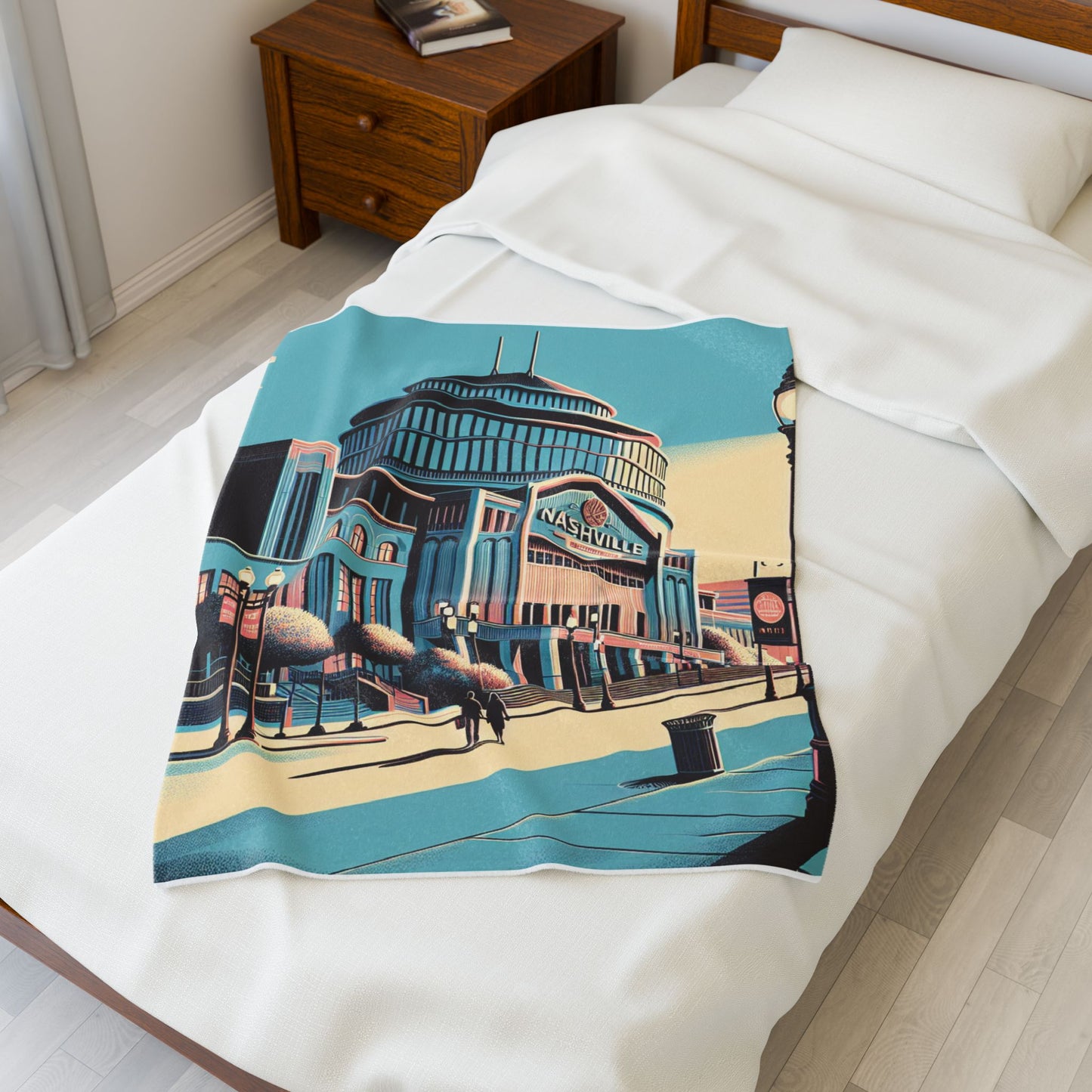 Nashville Streetscape at Daybreak- Plush Blanket