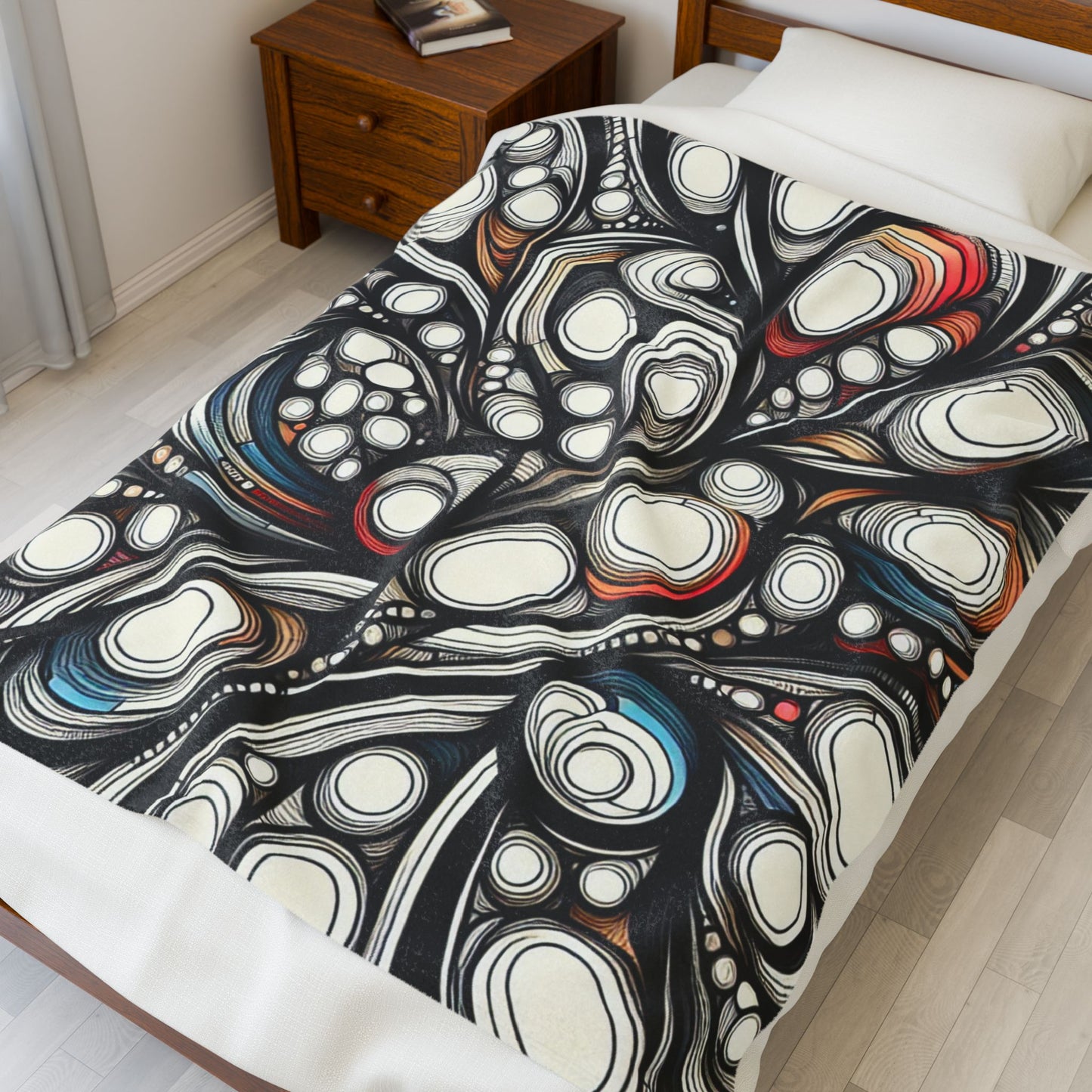 Whimsical Patterns in Motion - Plush Blanket