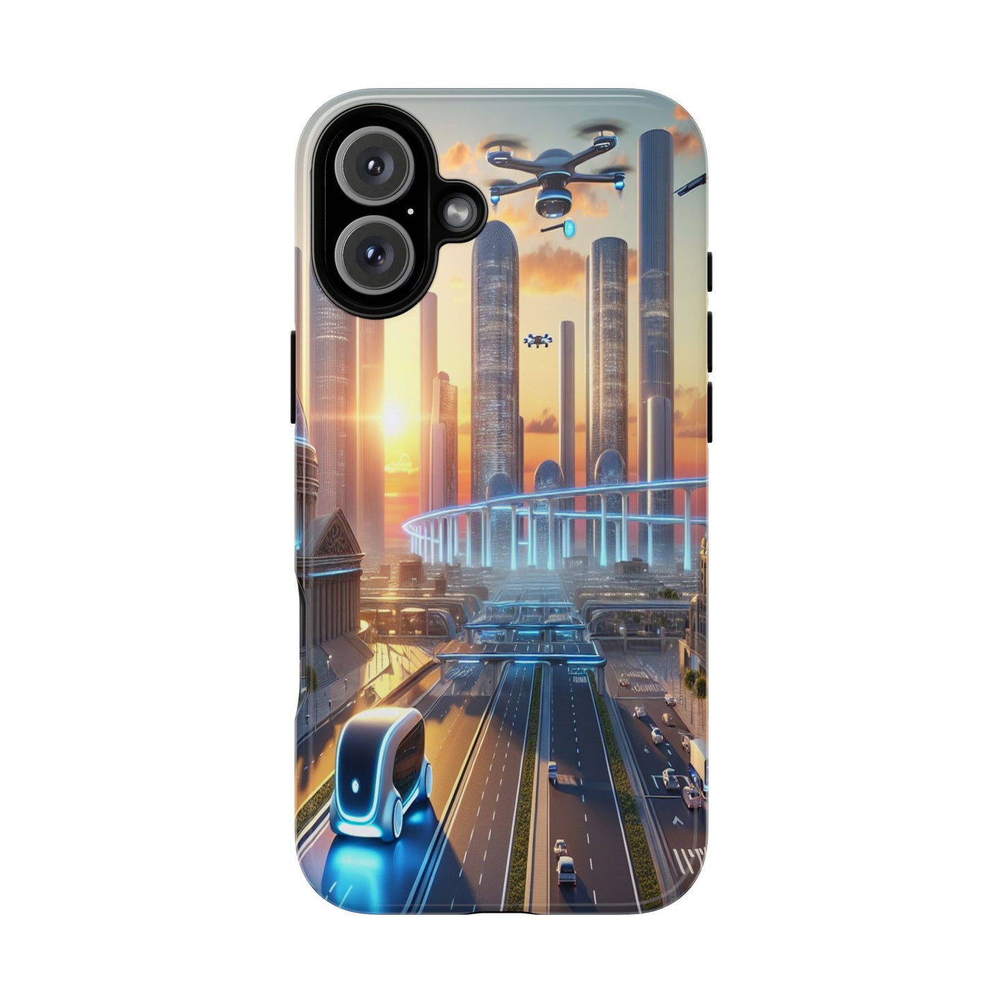 Futuristic Cityscape Unveiled - Phone Case