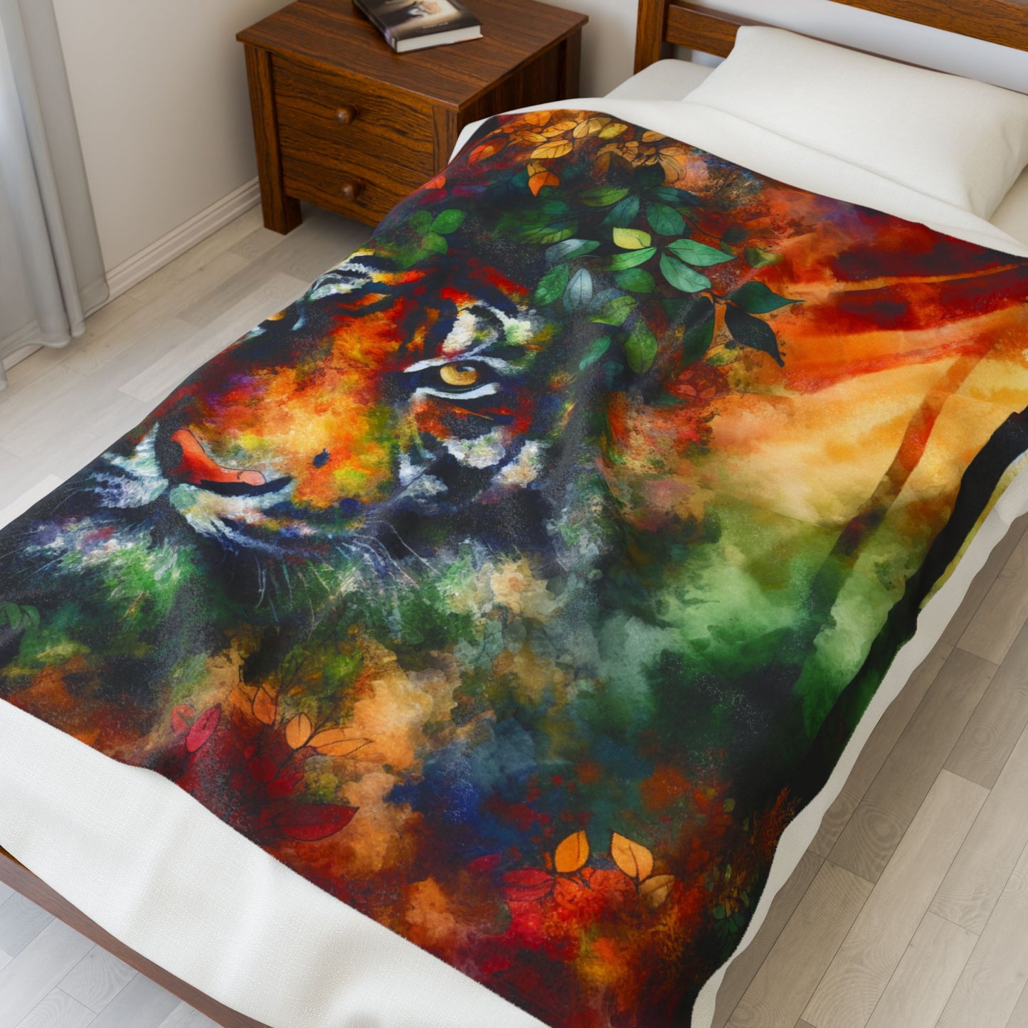 Tiger in the Woods - Plush Blanket