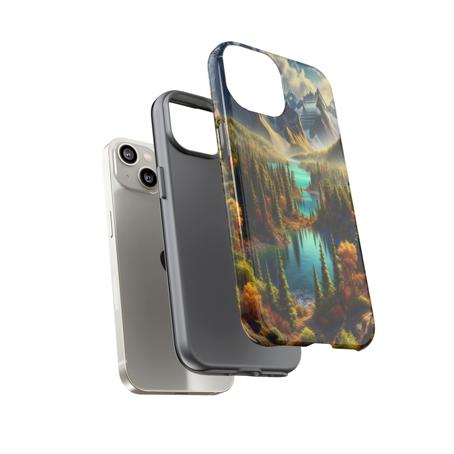 Radiant Peaks and Tranquil Waters - Phone Case