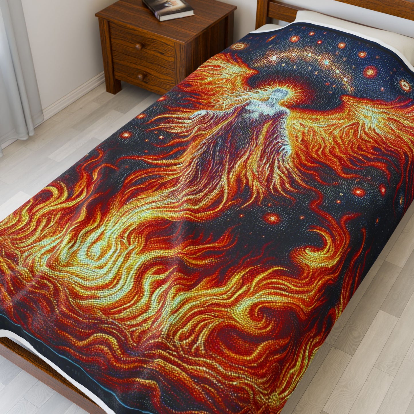 Phoenix Rising from Embers - Plush Blanket