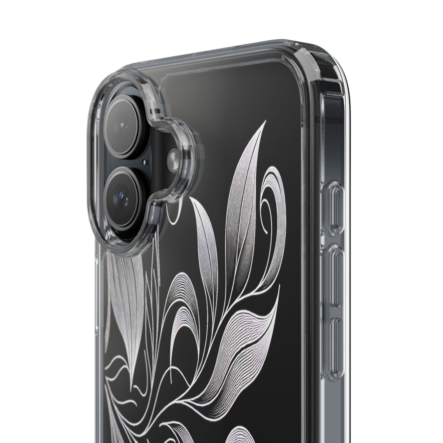 Transparent Nature's Embrace in Linework Iphone Case Compatible With Iphone 16 15 14 - Clear Phone Cover