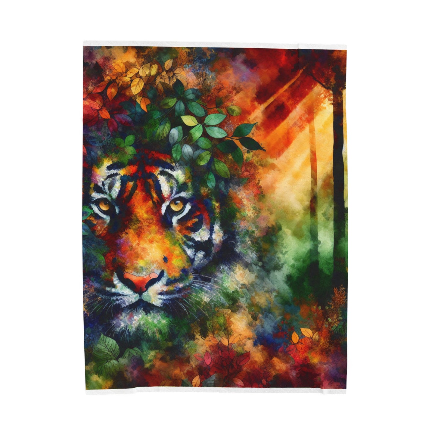 Tiger in the Woods - Plush Blanket