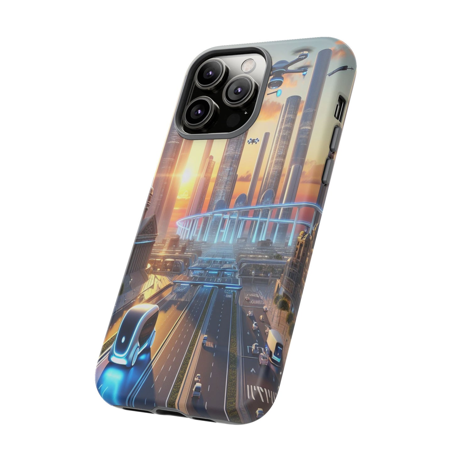 Futuristic Cityscape Unveiled - Phone Case