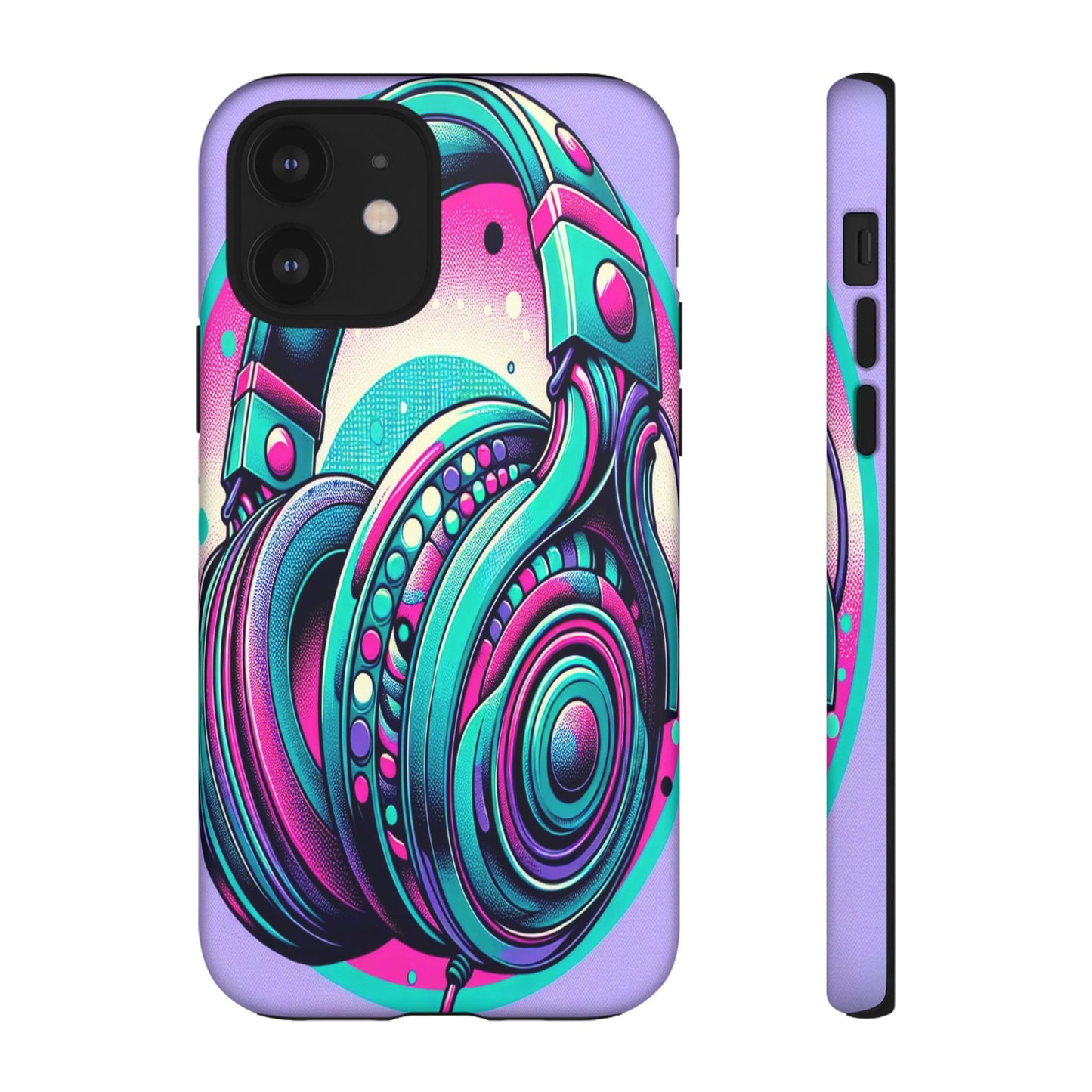 Custom ProtectiveHeadphone Vibes in Electric ColorsIphone Case Compatible With Iphone 16 15 14 - Phone Cover