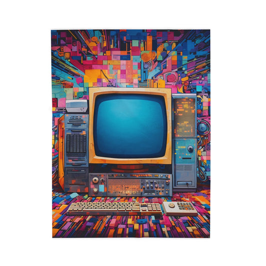 Technicolor Retro Tech Haven- Plush Blanket