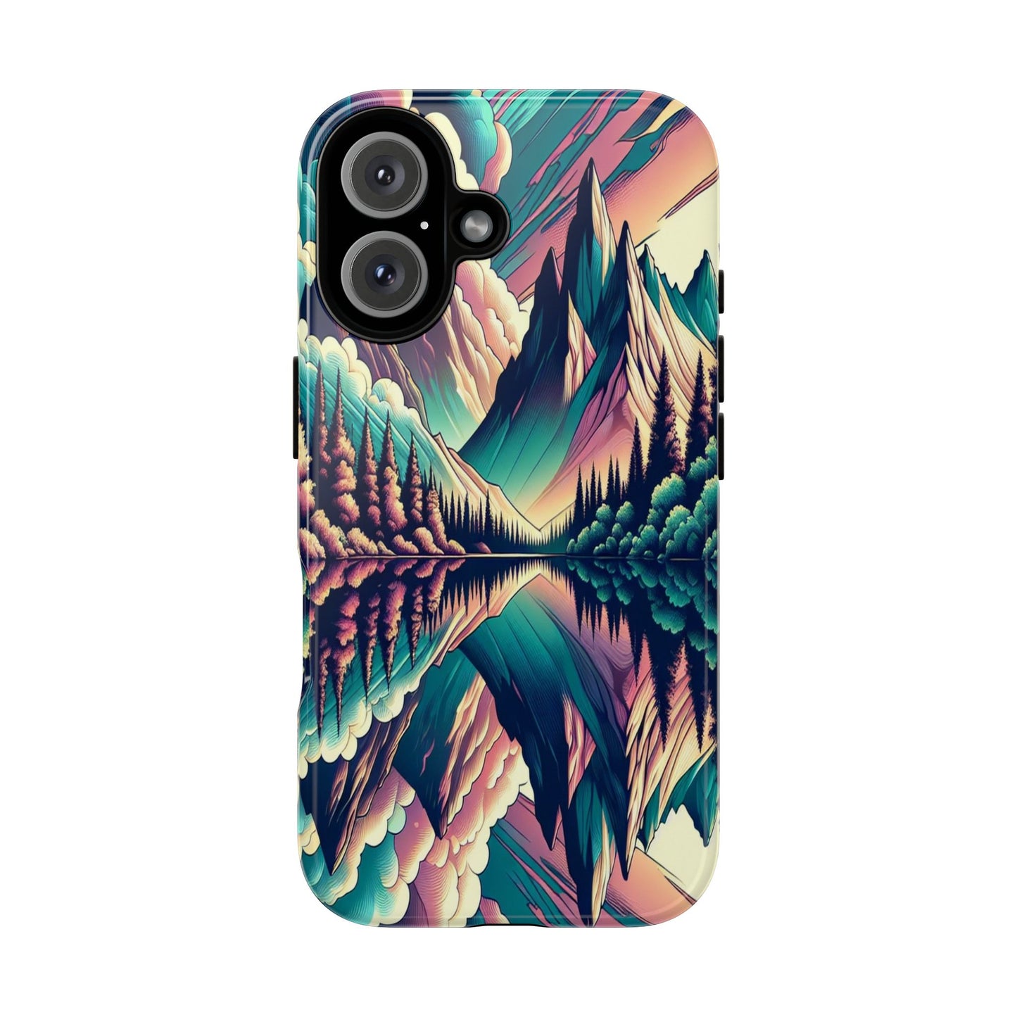 Tranquil Peaks and Reflected Skies - Phone Case