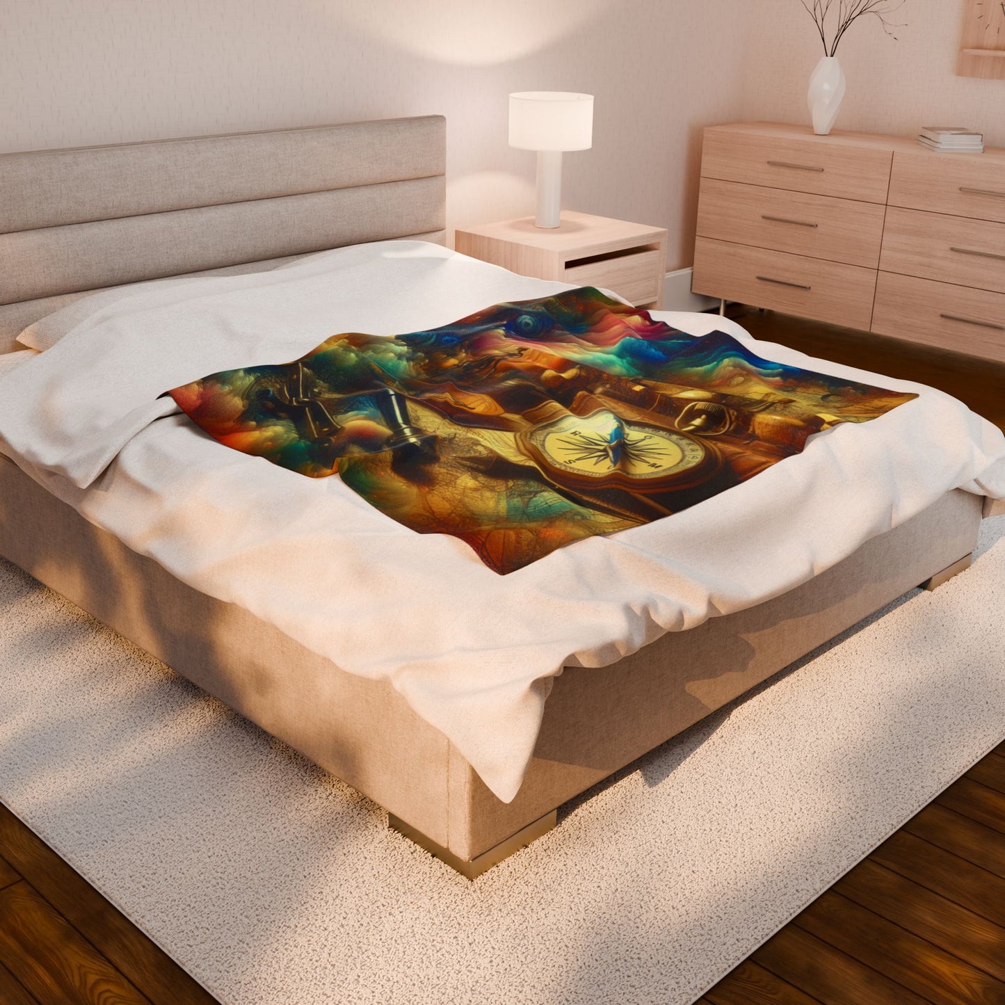 Navigating Through Colorful Chaos- Plush Blanket