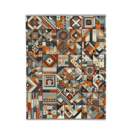 Mosaic of Shapes and Lines - Plush Blanket