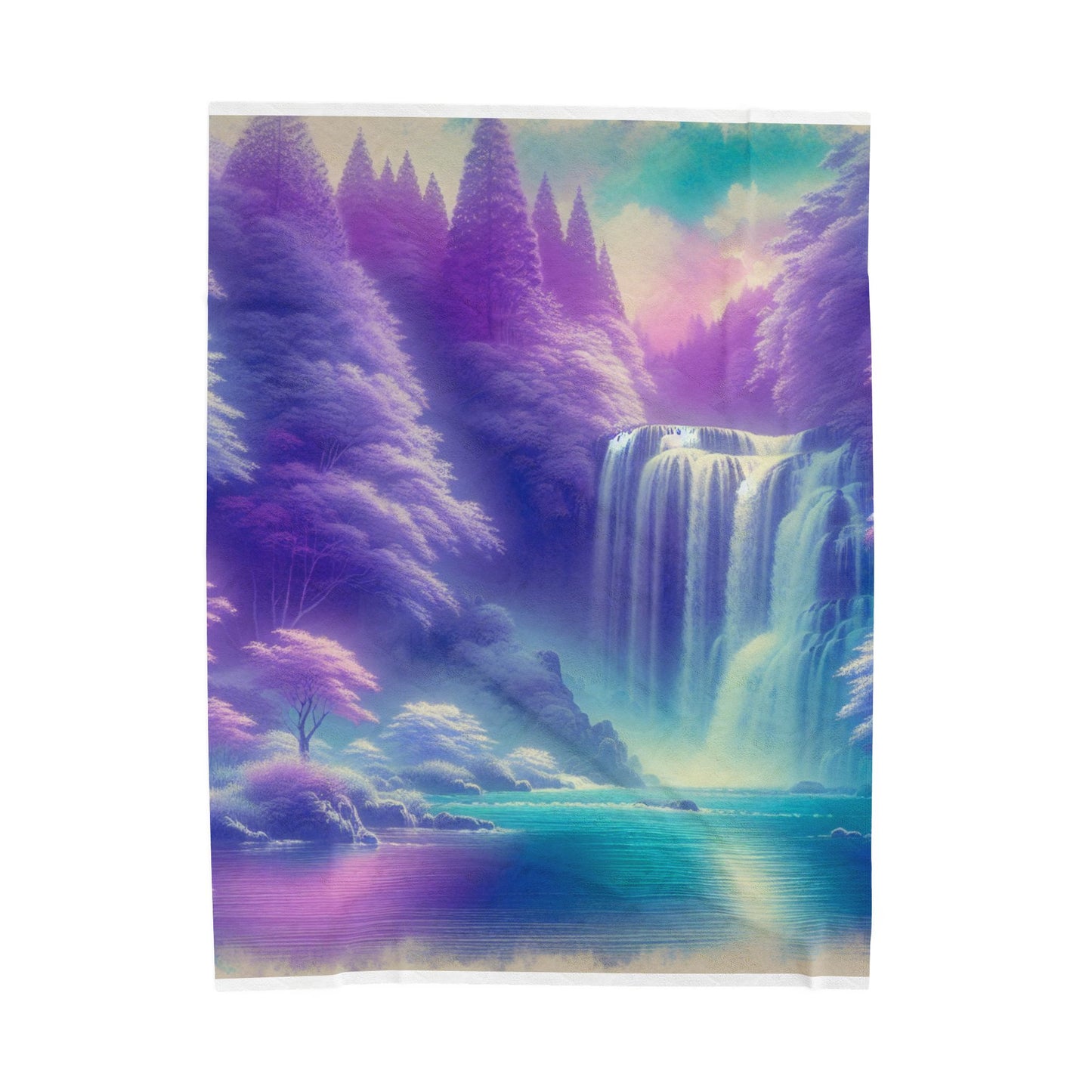 Mystical Waterfall Wonderland - Plush Blanket