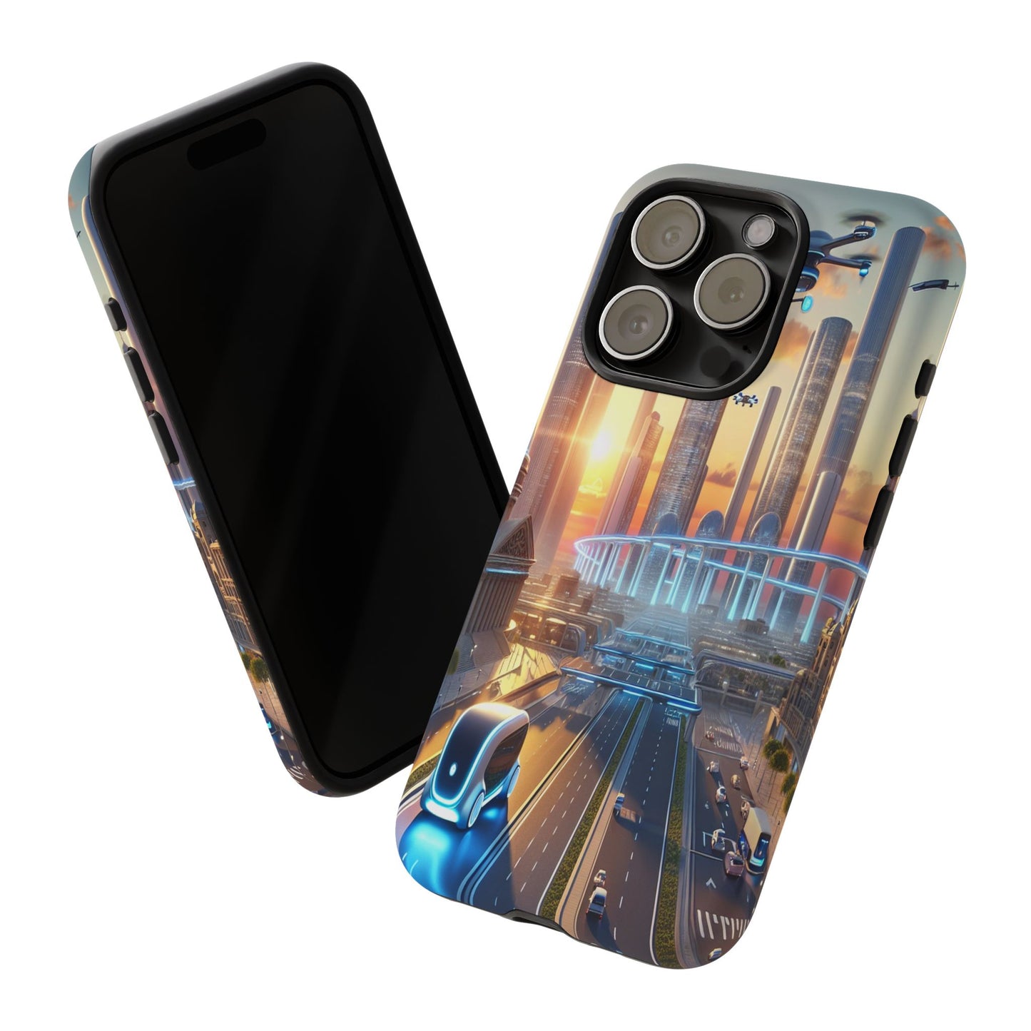 Futuristic Cityscape Unveiled - Phone Case