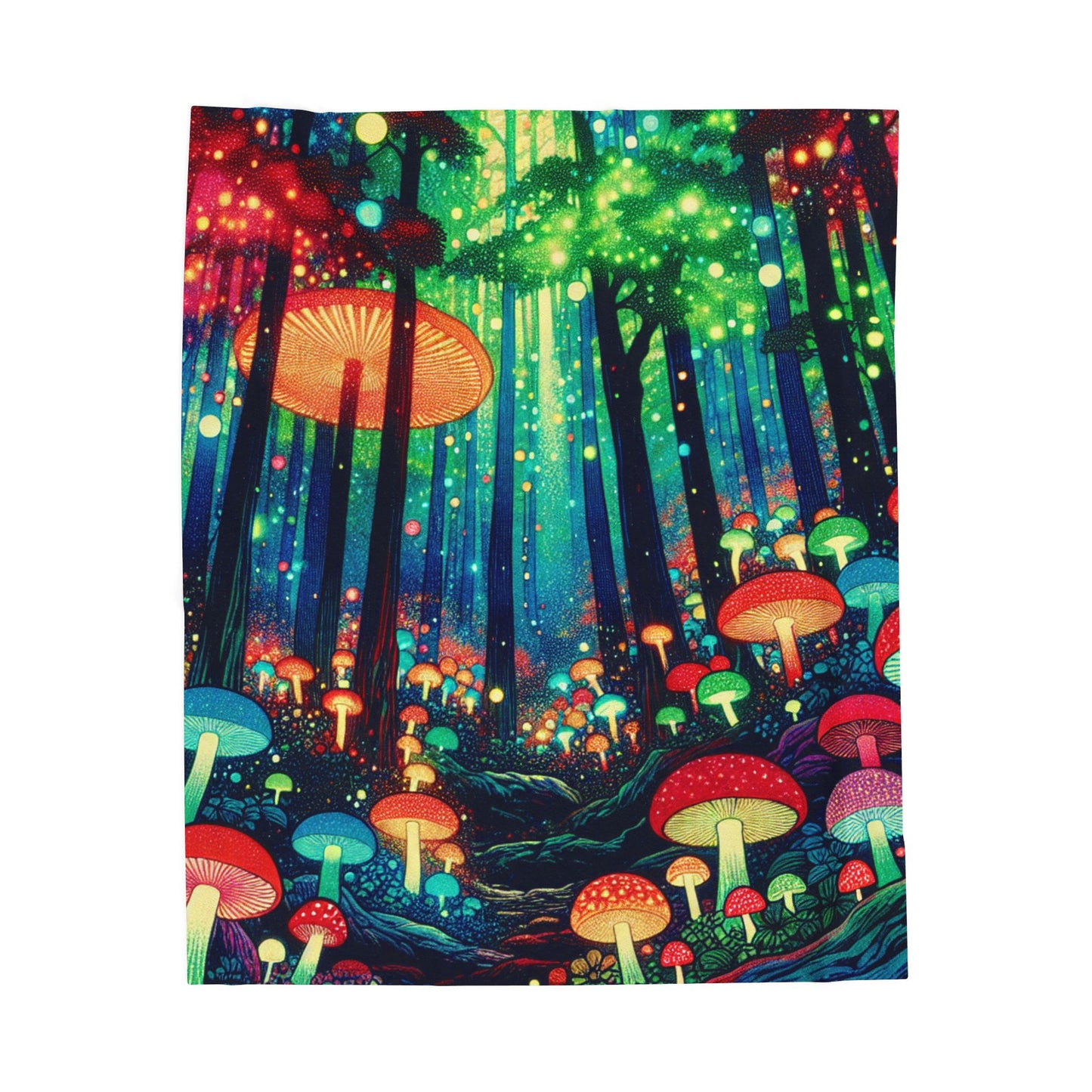 Mushroom Wonderland - Plush Blanket