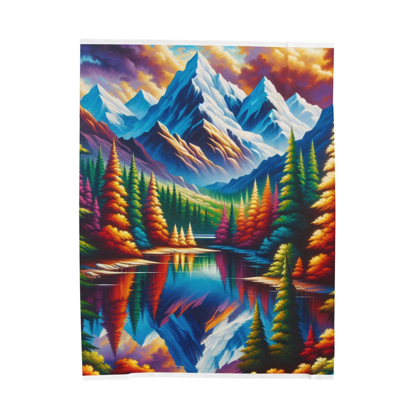 Mountain Splendor Reflected - Plush Blanket