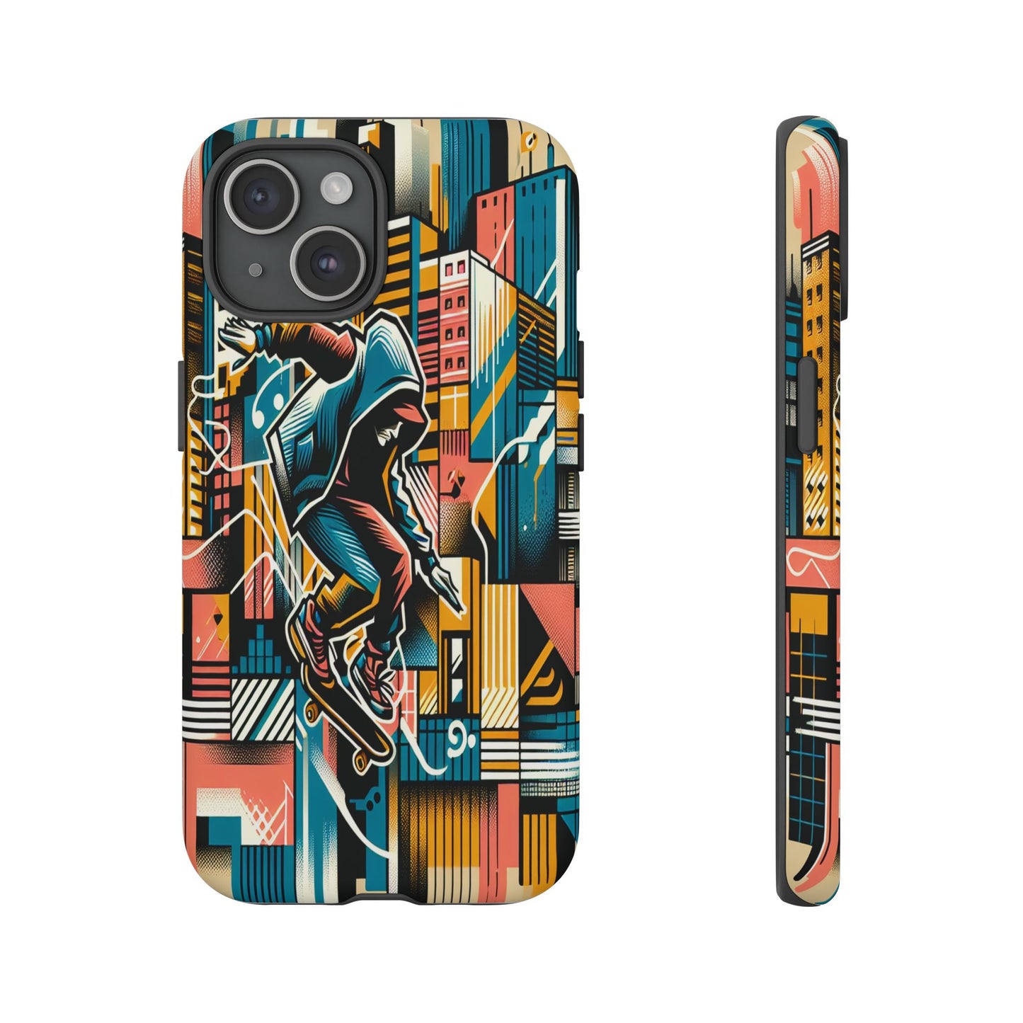Skater in the Cityscape - Phone Case