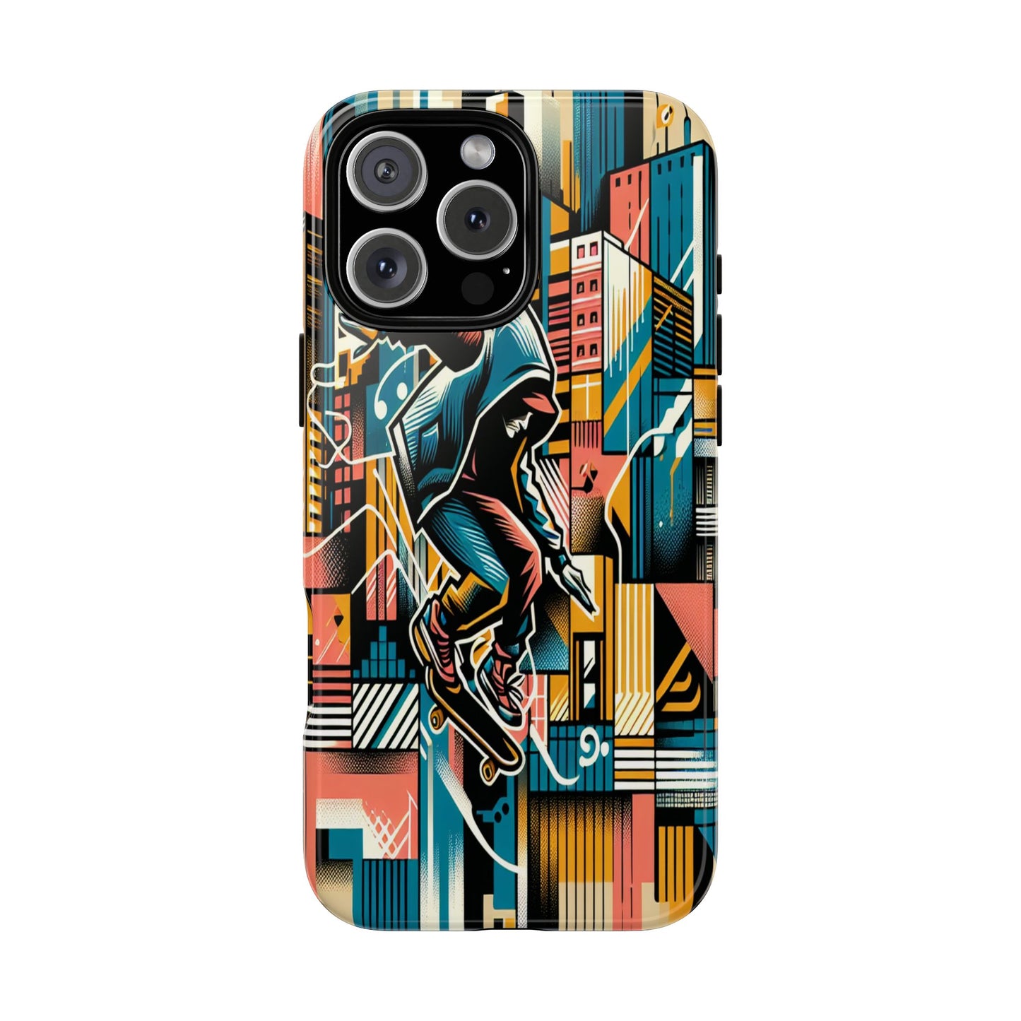 Skater in the Cityscape - Phone Case
