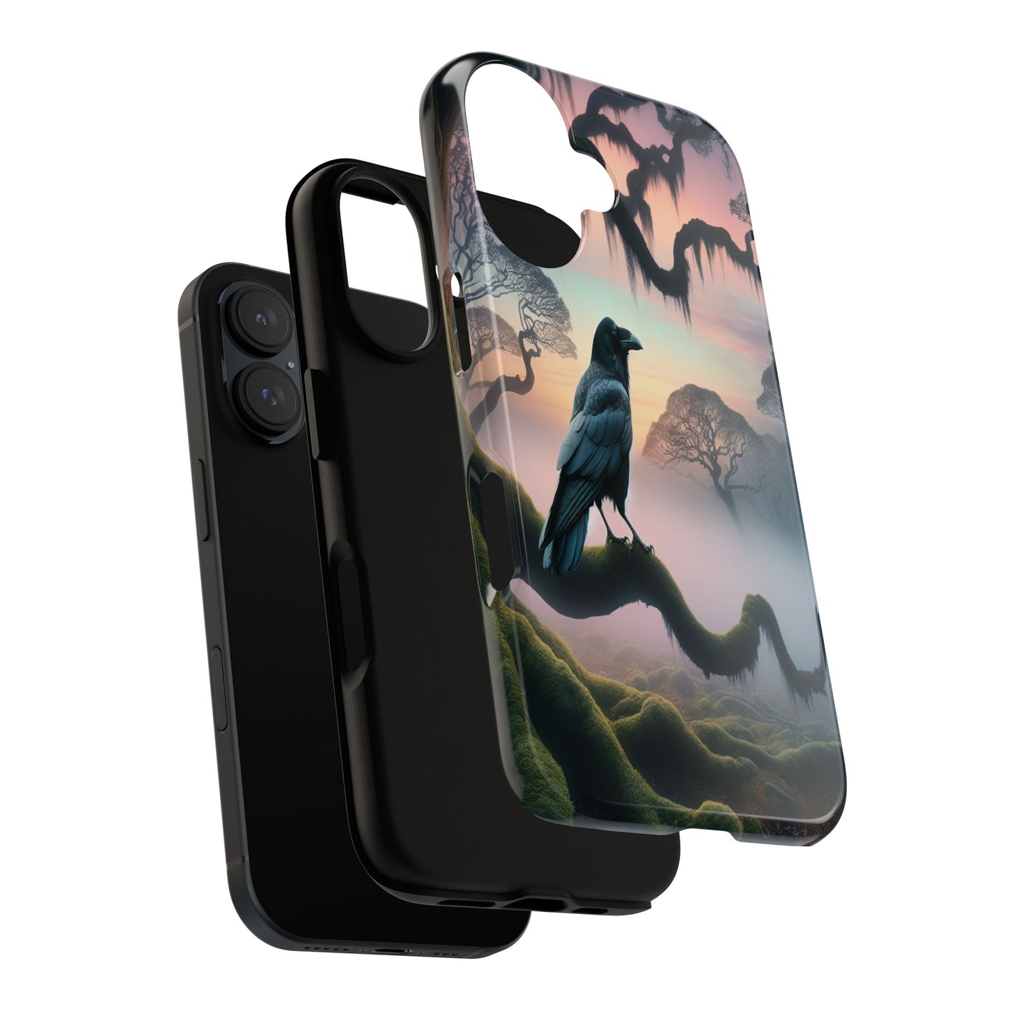 Raven in the Misty Forest - Phone Case