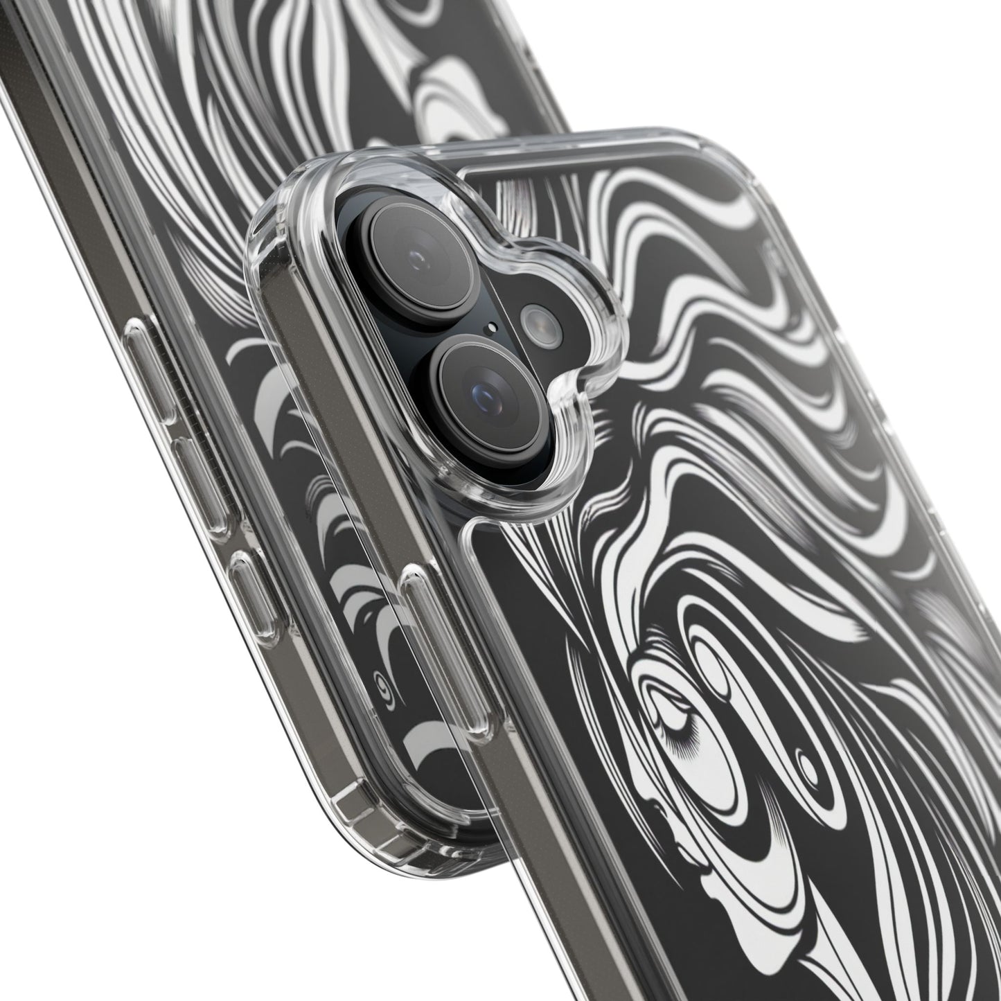 Transparent Flowing Contours Iphone Case Compatible With Iphone 16 15 14 - Clear Phone Cover