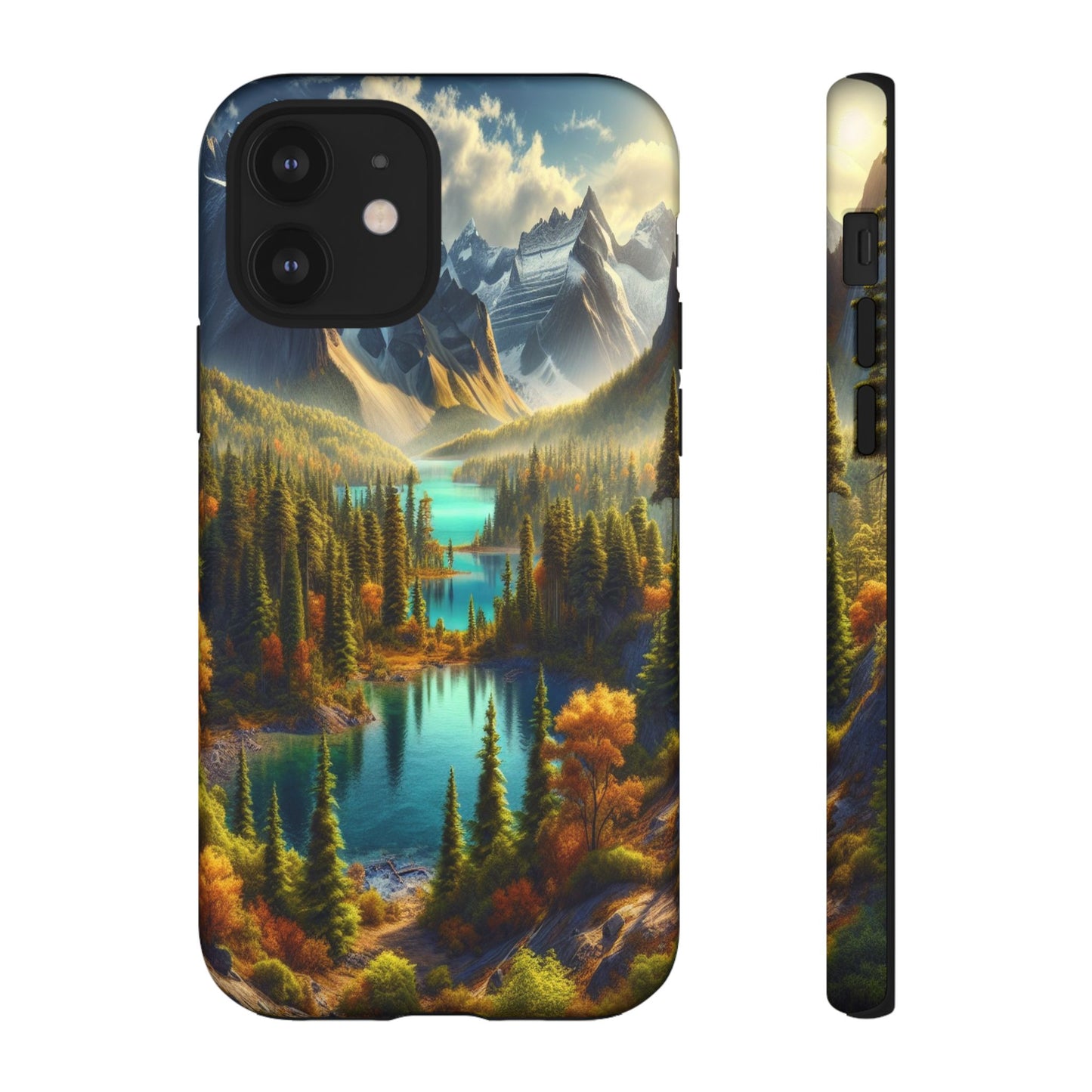 Radiant Peaks and Tranquil Waters - Phone Case