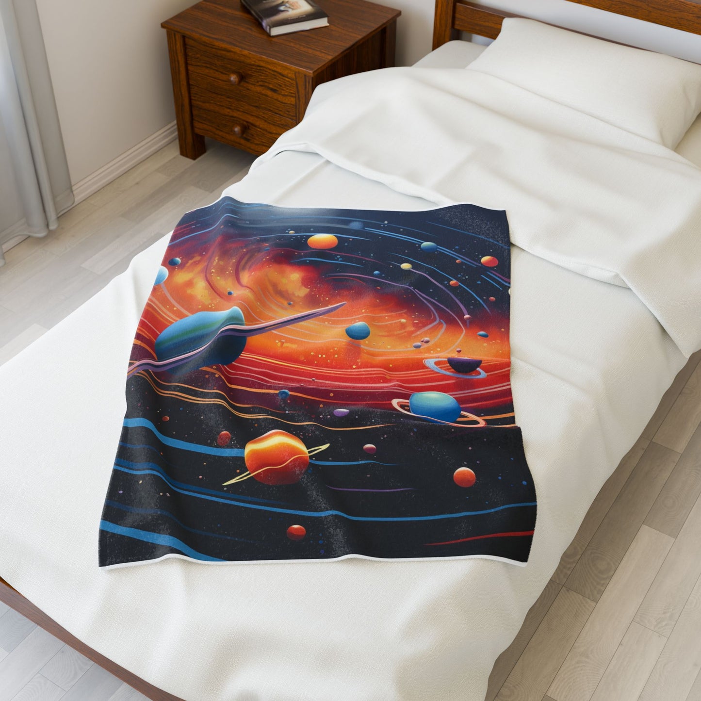 Celestial Orbits and Hues- Plush Blanket