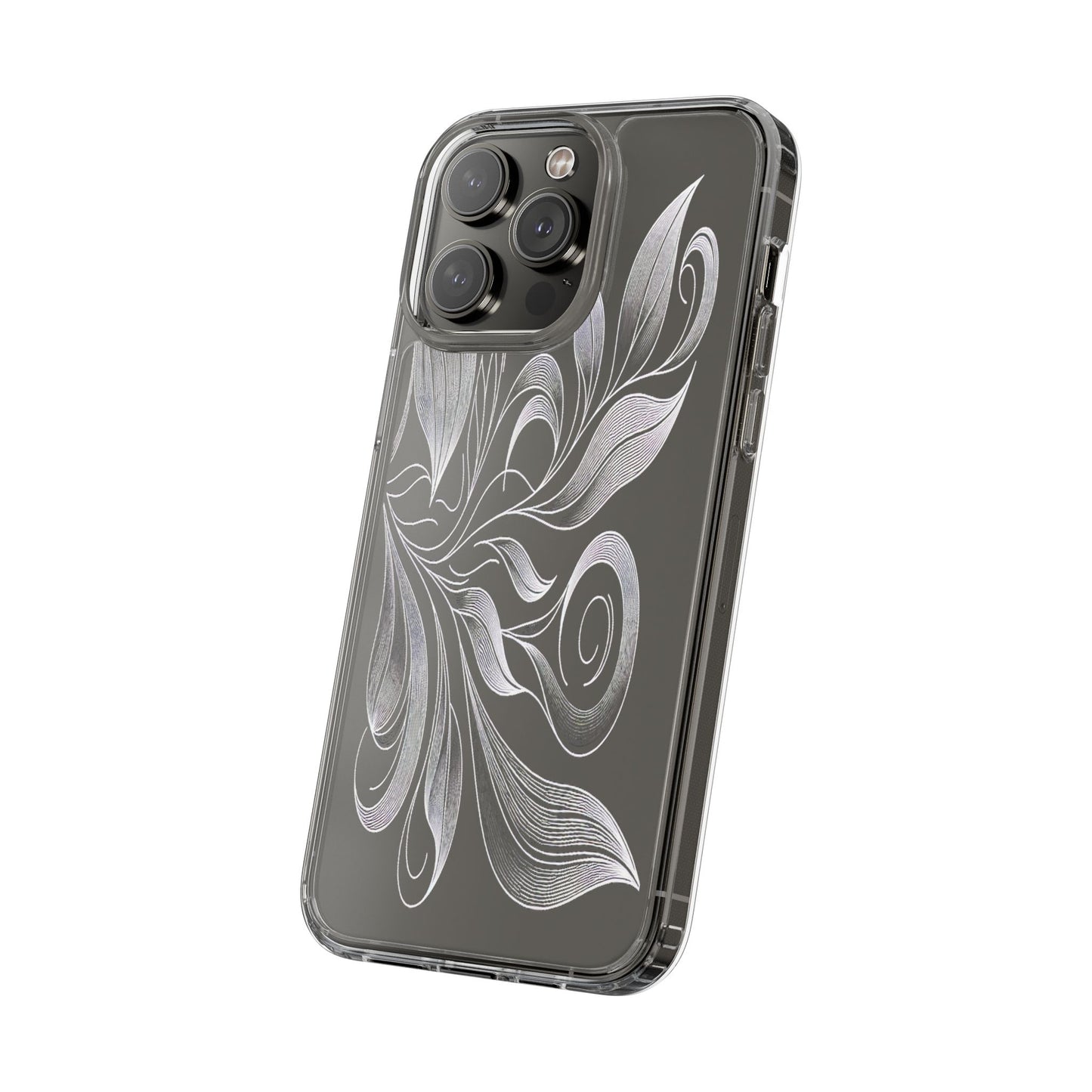 Transparent Nature's Embrace in Linework Iphone Case Compatible With Iphone 16 15 14 - Clear Phone Cover