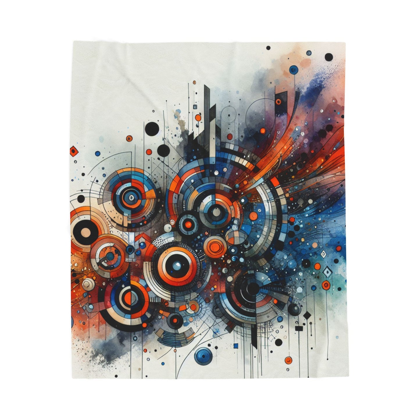 Circular Nexus in Motion - Plush Blanket