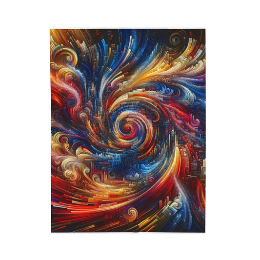 Cosmic Symphony in Spirals - Plush Blanket