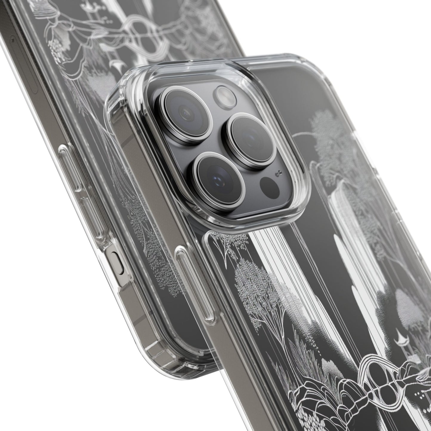 Transparent Waterfall Bridge Scene Iphone Case Compatible With Iphone 16 15 14 - Clear Phone Cover