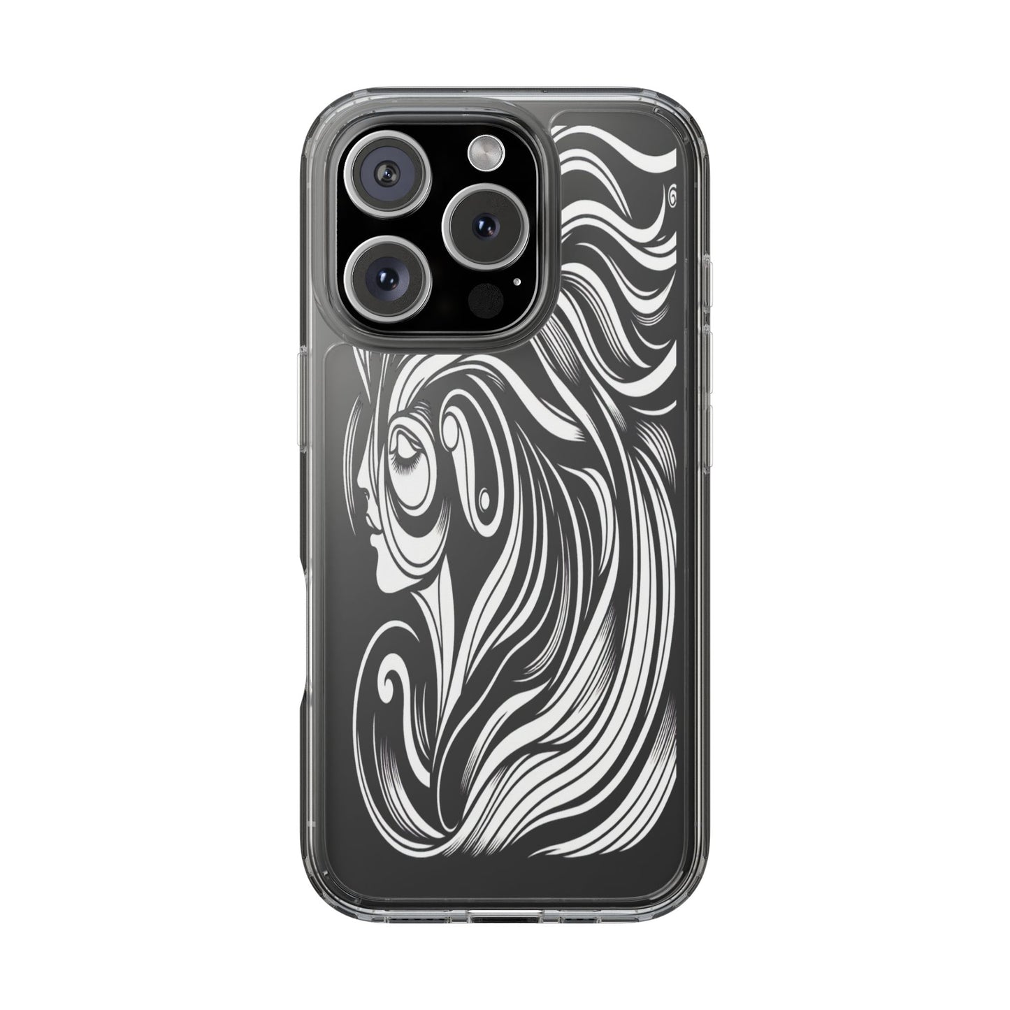 Transparent Flowing Contours Iphone Case Compatible With Iphone 16 15 14 - Clear Phone Cover