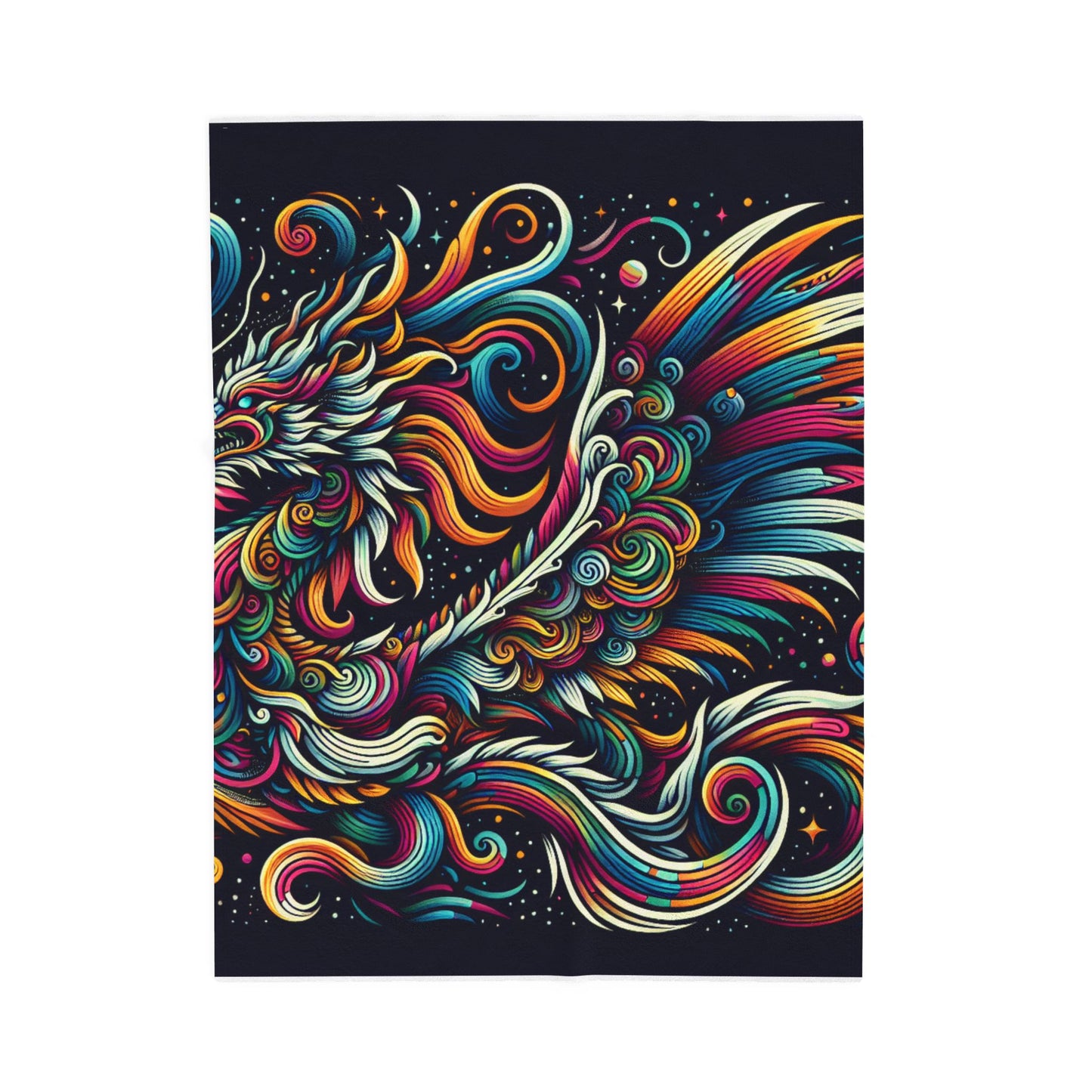 Dragon in a Dynamic Array - Plush Blanket