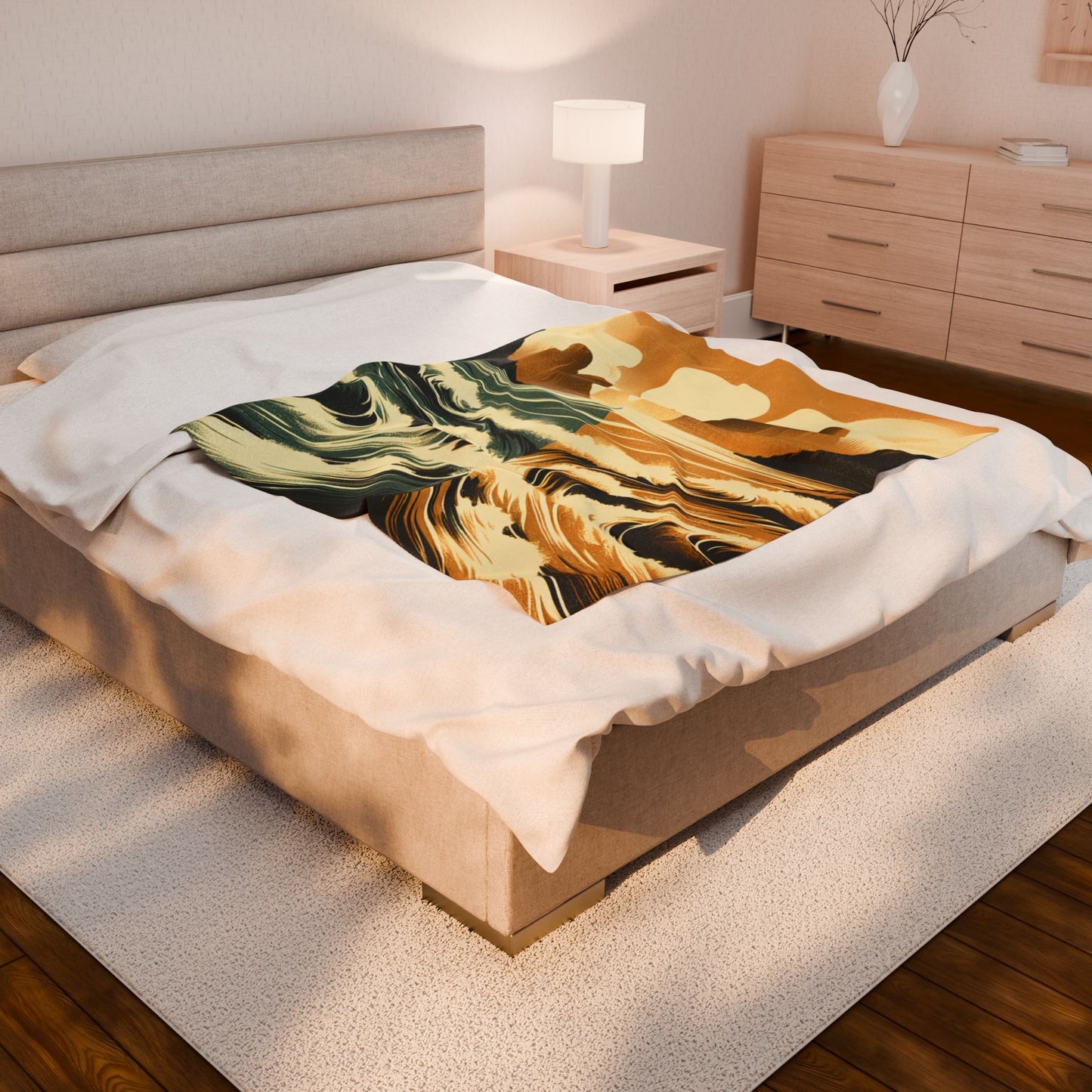 Rippling Tranquility at Dawn - Plush Blanket