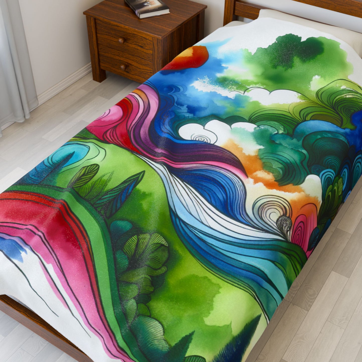 Flowing Hills and Vibrations - Plush Blanket