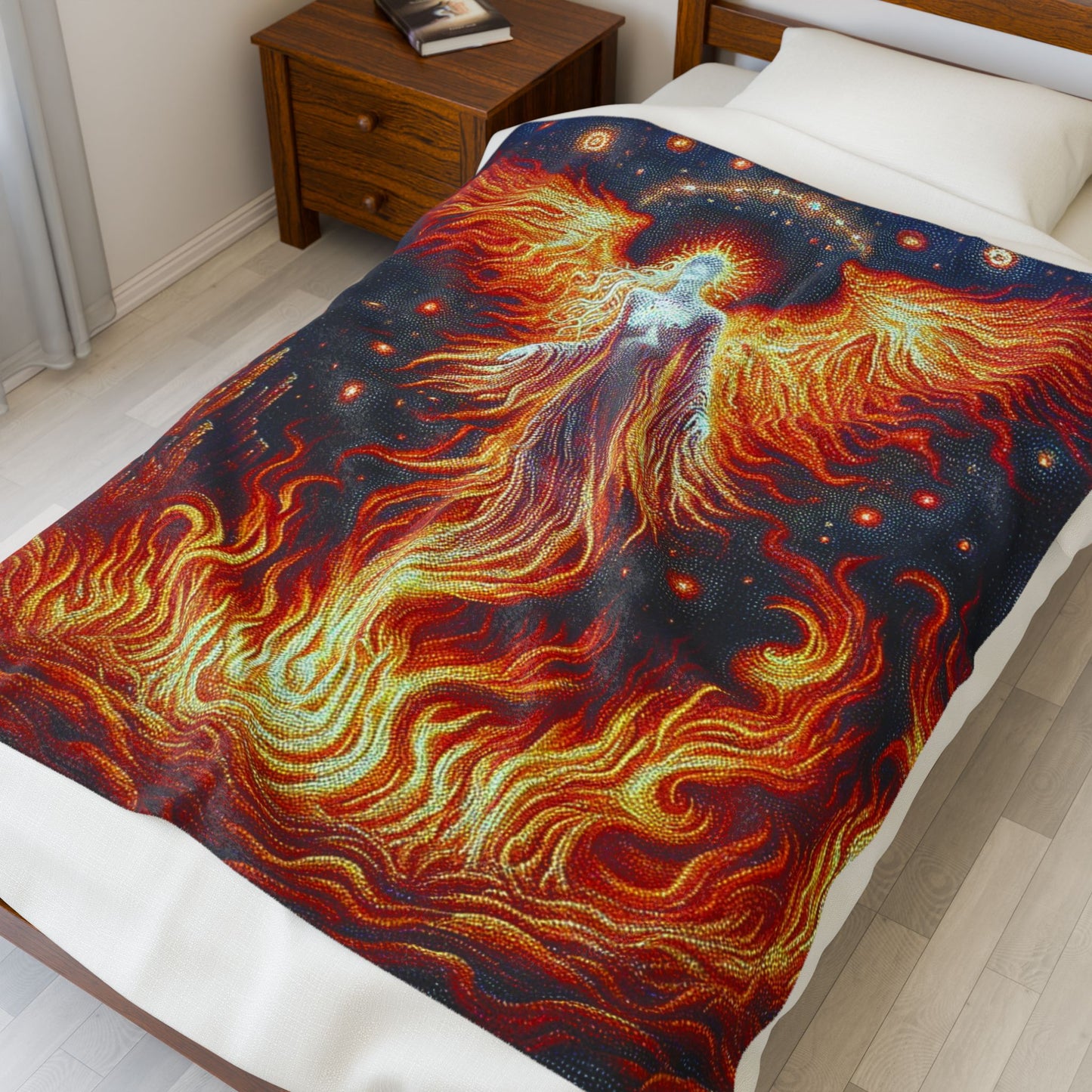 Phoenix Rising from Embers - Plush Blanket