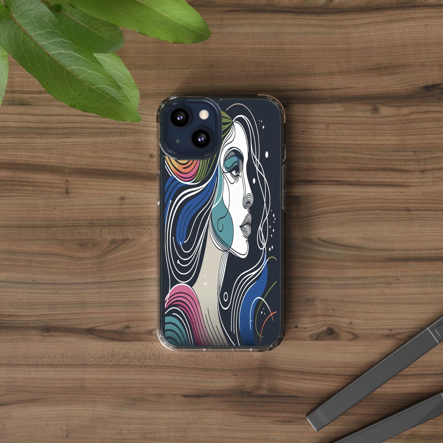 Transparent Portrait of Imagination Iphone Case Compatible With Iphone 16 15 14 - Clear Phone Cover