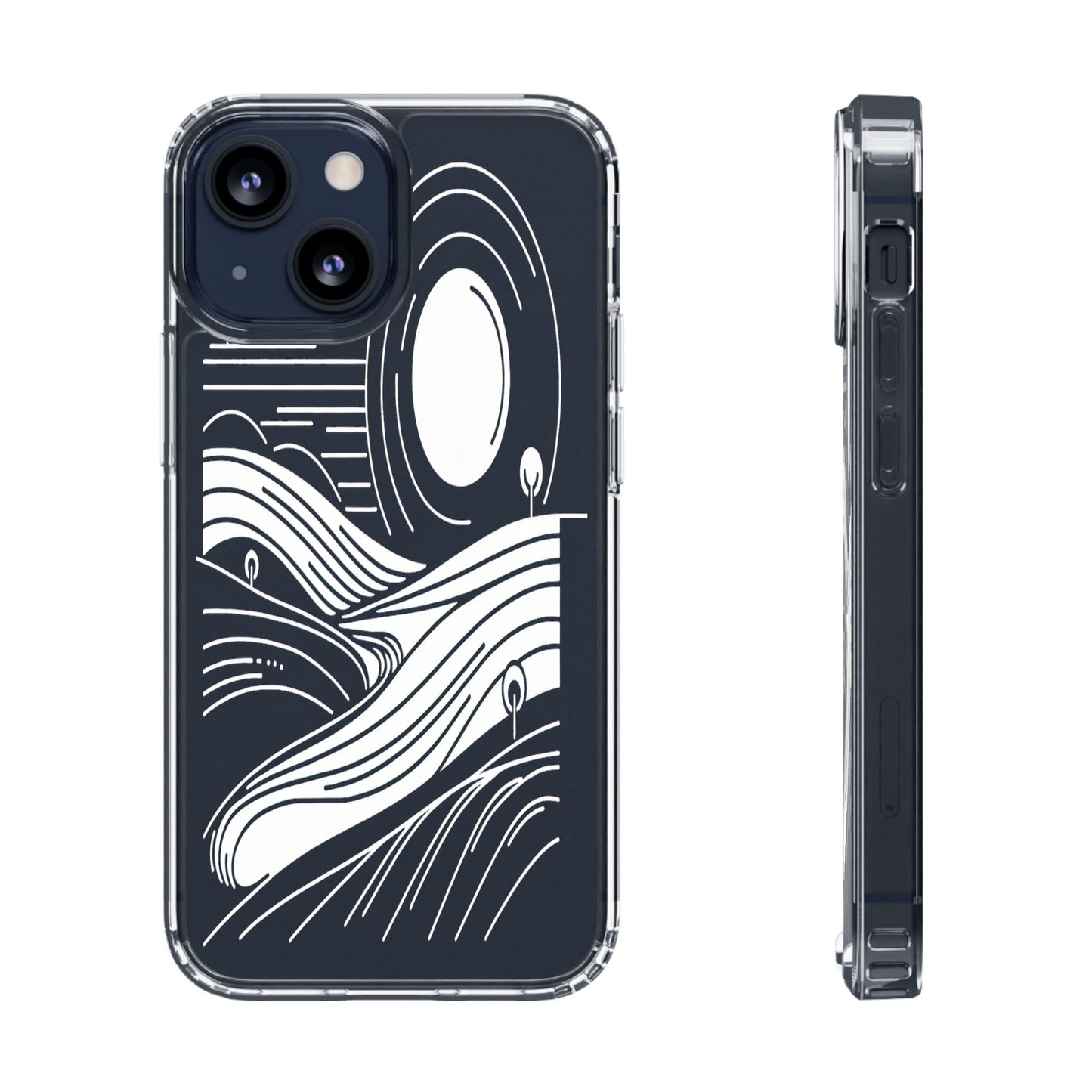 Transparent Horizon Curves Iphone Case Compatible With Iphone 16 15 14 - Clear Phone Cover