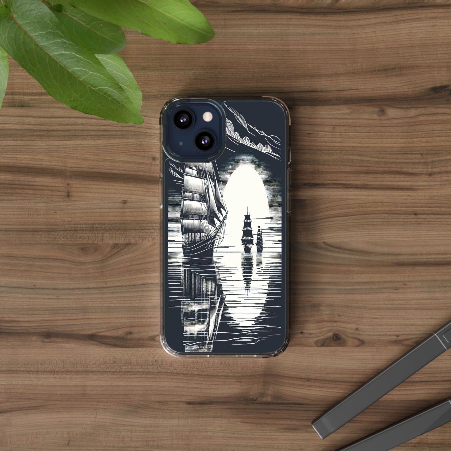 Transparent Sailboats on the Horizon Iphone Case Compatible With Iphone 16 15 14 - Clear Phone Cover