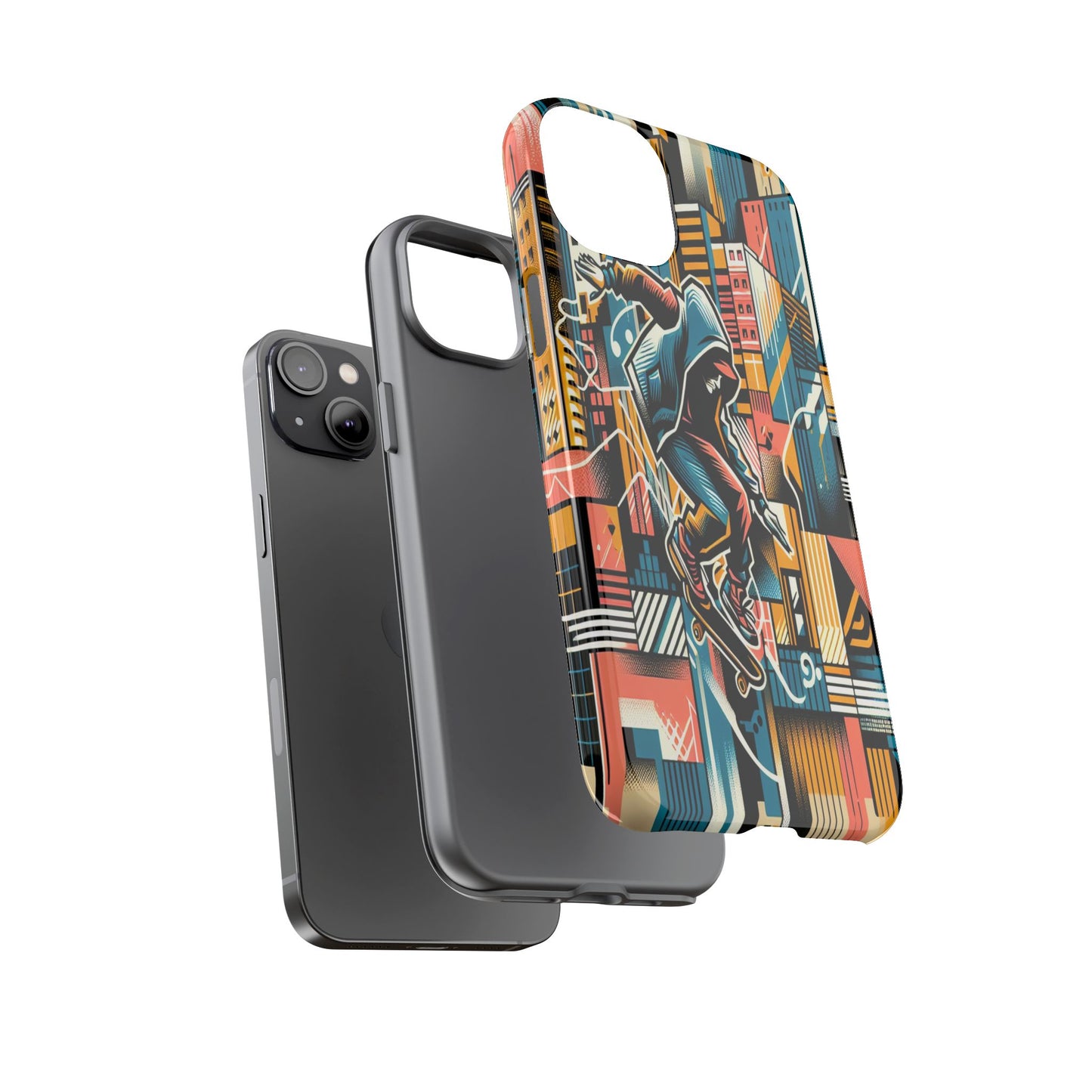 Skater in the Cityscape - Phone Case