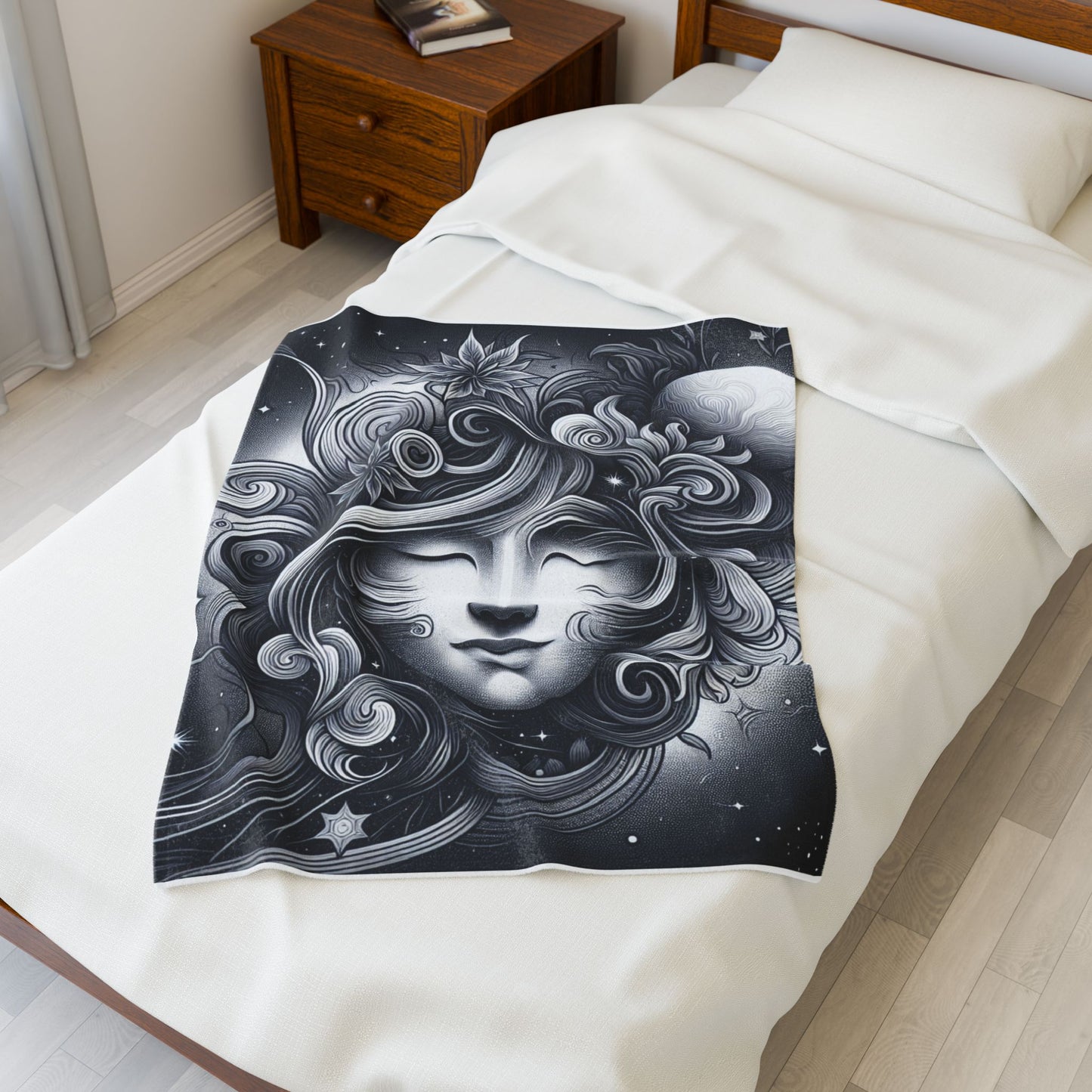 Celestial Muse of Dreams - Plush Blanket