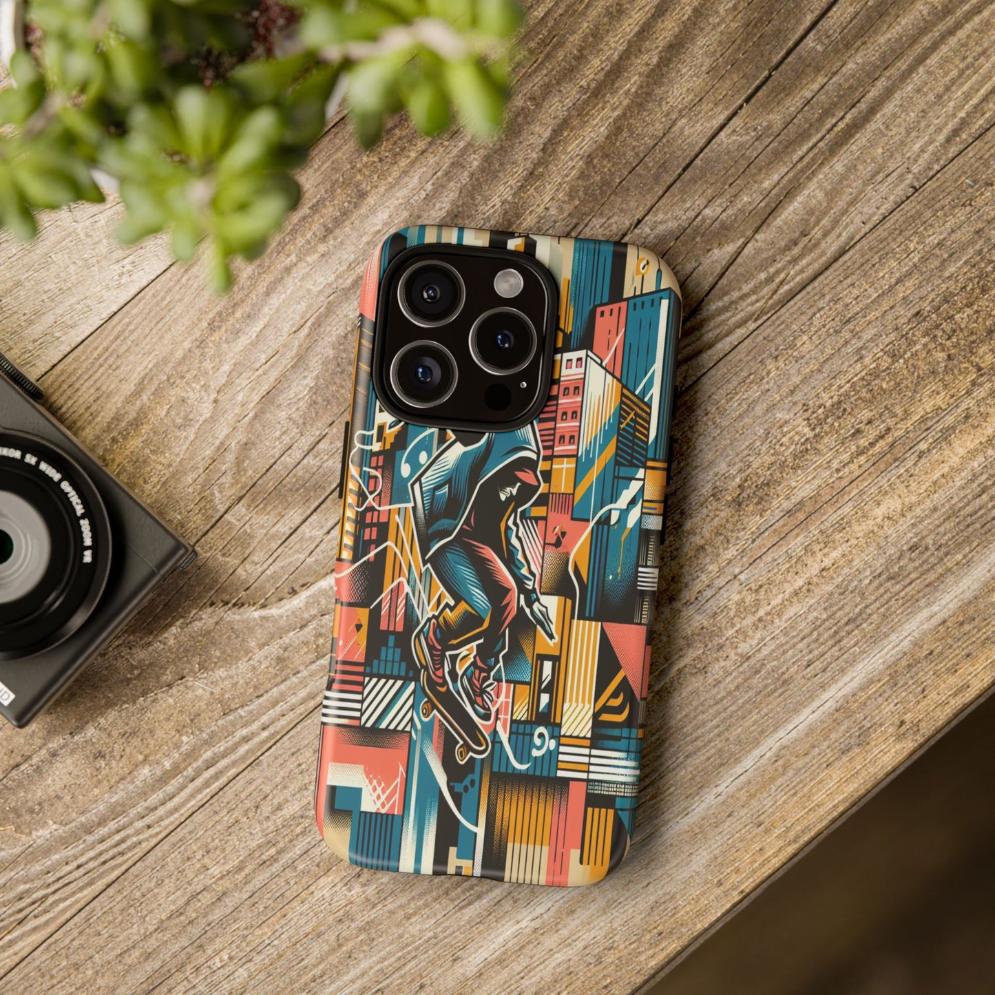 Skater in the Cityscape - Phone Case