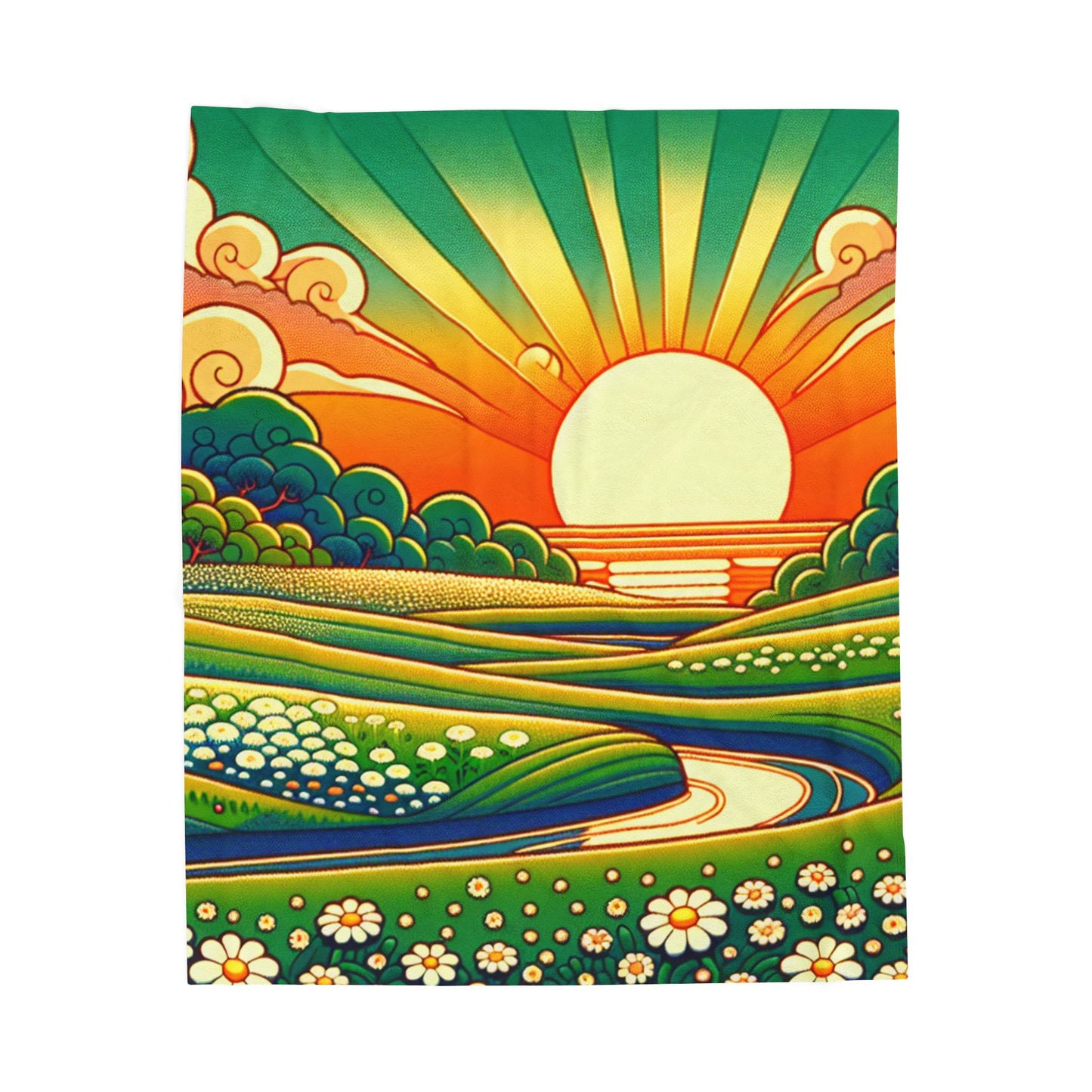 Radiant Fields at Dawn - Plush Blanket