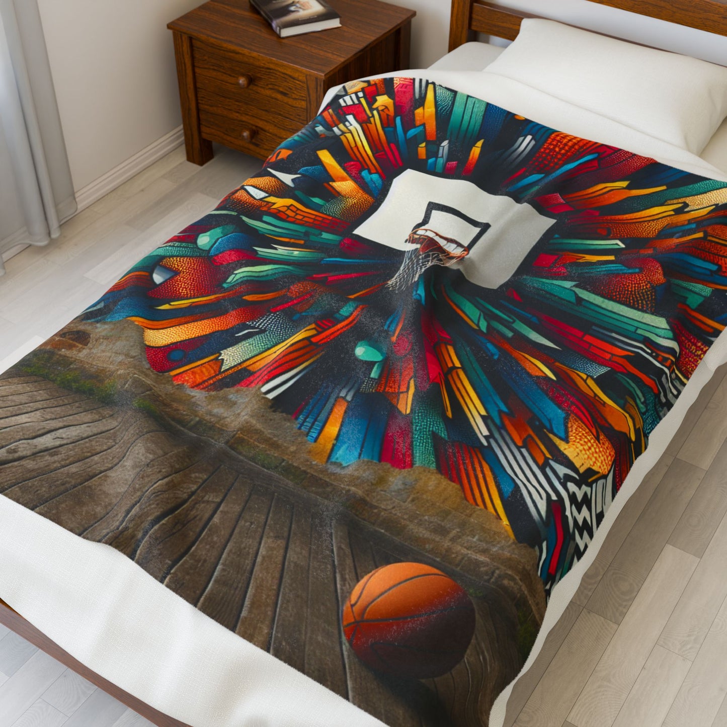 Basketball Court Explosion - Plush Blanket