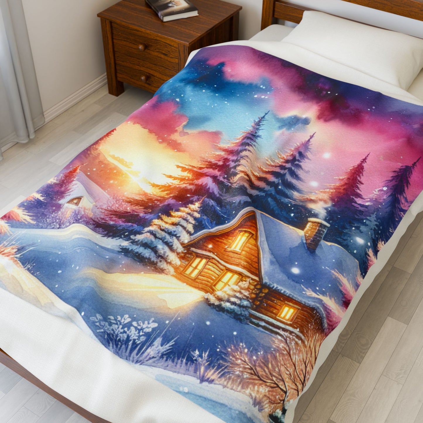 Winter Cabin Retreat - Plush Blanket