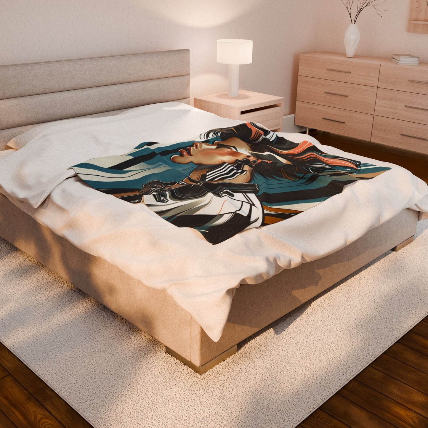 Modern Edge Portrait- Plush Blanket