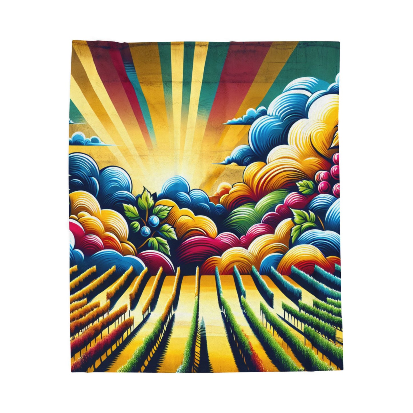 Radiant Fields Imagined - Plush Blanket