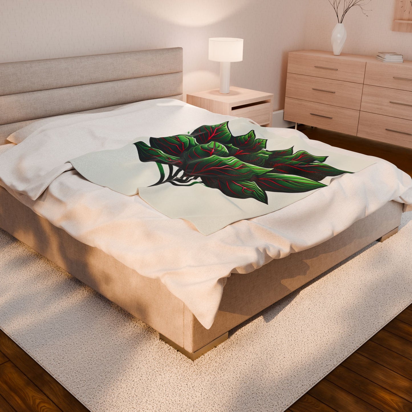 Verdant Leaves Ensemble - Plush Blanket