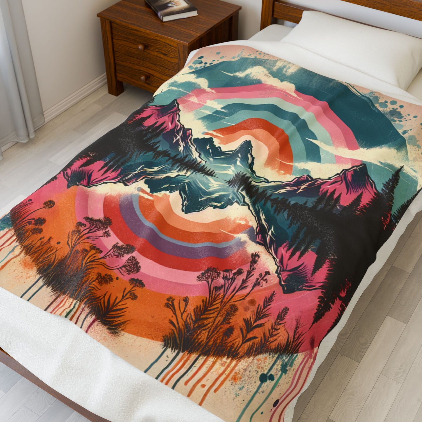 Chromatic Echoes in Nature - Plush Blanket