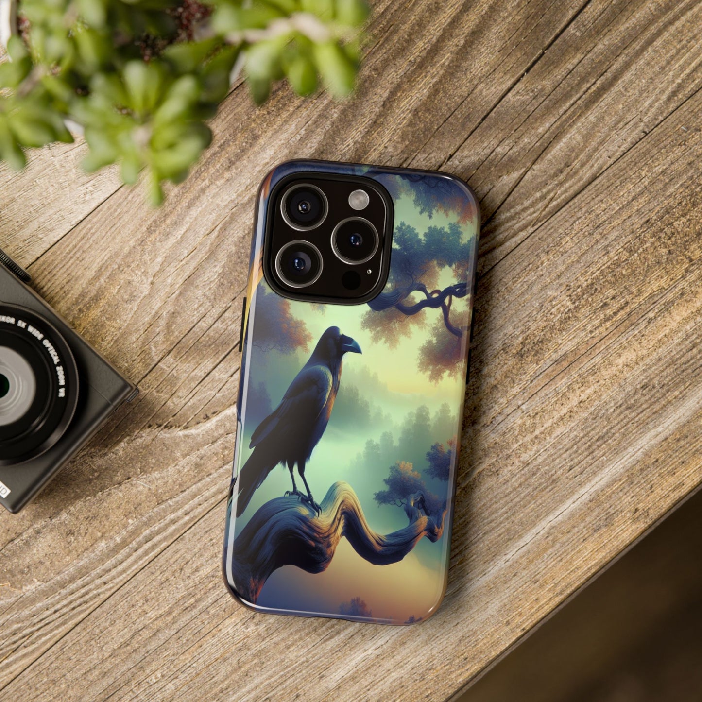 Raven in the Misty Forest - Phone Case