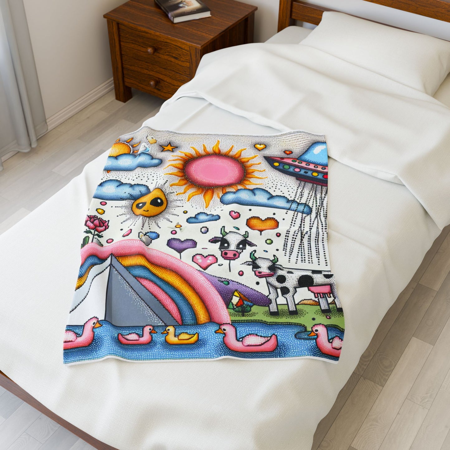 Whimsical Wonderland Scene - Plush Blanket